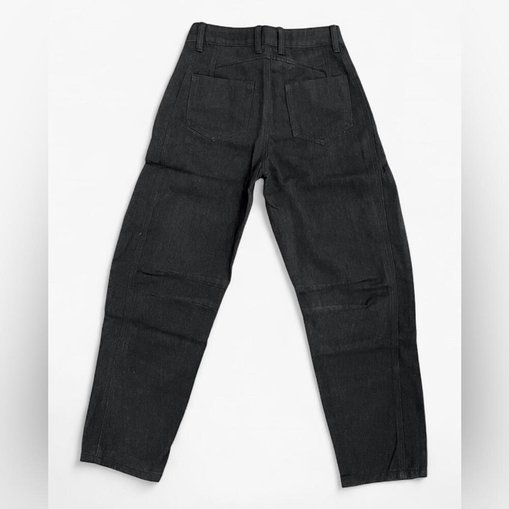 NEW BARREL Streetwear | S-L | High Rise Slouchy Ankle Cropped Black Denim Jeans - Picture 7 of 10